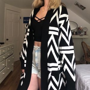 aztec print heavy cardigan